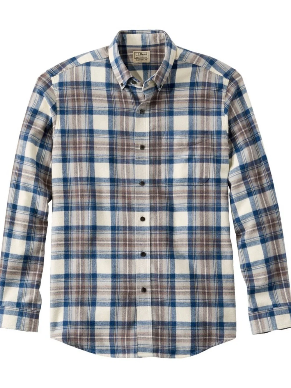 L.L.Bean Men’s Scotch Plaid Flannel Shirt Slightly Fitted Tall Large - Picture 2 of 8